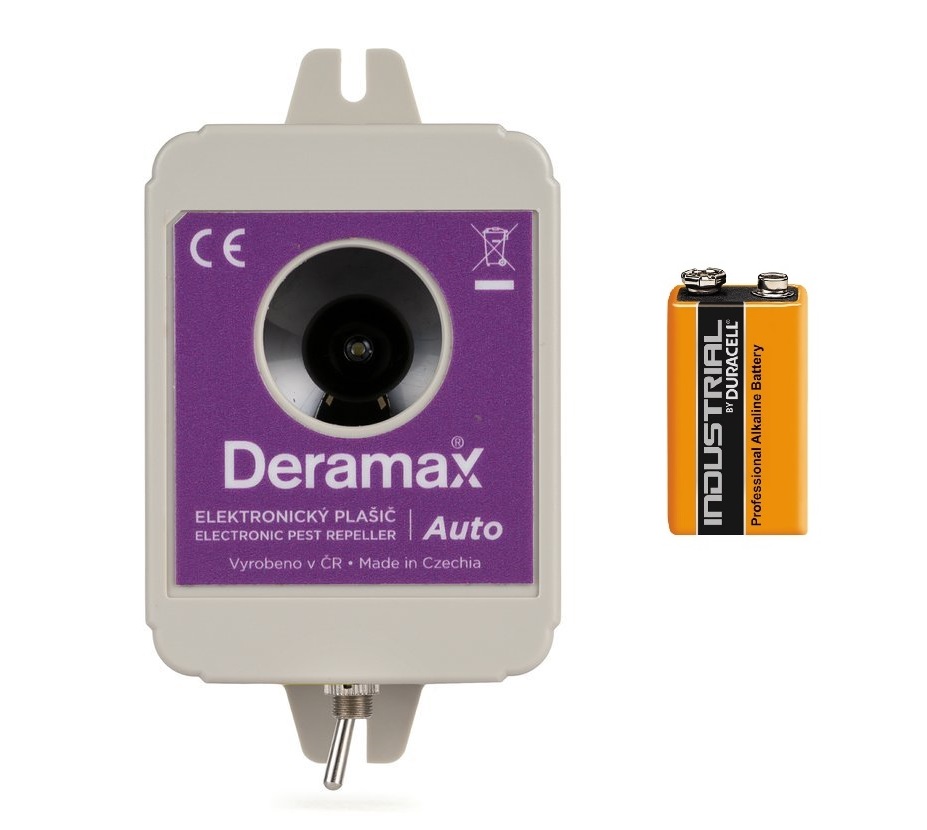 Deramax AUTO – bateriový odpuzovač kun a hlodavců (s baterií)